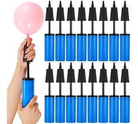 Honoson Lot de 16 pompes à air à main portatives de 22,9 cm pour ballons, gonfleur manuel à double action pour décoration de fête d'anniversaire, ballon d'exercice, ballons de yoga, flotteurs de