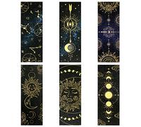 Honoson Marque-Page Set de 18 Pcs Galaxie Soleil Lune, Astrologie | Signets de Lecture Esthétiques, de Double Face, Motifs Galaxie, Étoile, Soleil, Lune, Espace, Cadeau pour Femme Homme