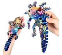 Honoson Têtard Axolotl imprimé en 3D de 24 cm - Jouet articulé pour animaux domestiques - Idéal pour jouer - Rouge, jaune, bleu