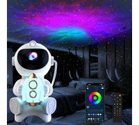 HONPHIER Astronaute Projecteur Avec Haut-parleur Projecteur Ciel Etoile avec 8 Modes Nébuleuse LED Veilleuse Etoile Plafond Galaxie Lampe pour Enfants et Adultes (Fusée)