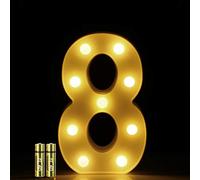 HONPHIER® Chiffres Lumineux Lettres Lumineuses Alphabet Lumineux Lampe LED Lettre Lumières Lettre Deco Opérateur à Piles pour Réceptions Partie Mariage Maison Décoration (8)