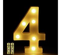 HONPHIER® Chiffres Lumineux Lettres Lumineuses Alphabet Lumineux Lampe LED Lettre Lumières Lettre Deco Opérateur à Piles pour Réceptions Partie Mariage Maison Décoration (4)