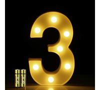 HONPHIER® Chiffres Lumineux Lettres Lumineuses Alphabet Lumineux Lampe LED Lettre Lumières Lettre Deco Opérateur à Piles pour Réceptions Partie Mariage Maison Décoration (3)
