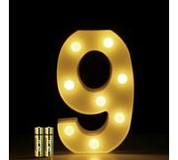 HONPHIER® Chiffres Lumineux Lettres Lumineuses Alphabet Lumineux Lampe LED Lettre Lumières Lettre Deco Opérateur à Piles pour Réceptions Partie Mariage Maison Décoration (9)