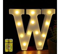 HONPHIER® Lettres Lumineuses Alphabet Lumineux Lampe LED Lettre Lumières Lettre Deco Opérateur à Piles pour Réceptions Partie Mariage Maison Bar Décoration (W)