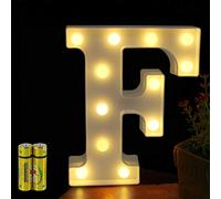 HONPHIER® Lettres Lumineuses Alphabet Lumineux Lampe LED Lettre Lumières Lettre Deco Opérateur à Piles pour Réceptions Partie Mariage Maison Bar Décoration (F)
