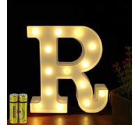 HONPHIER® Lettres Lumineuses Alphabet Lumineux Lampe LED Lettre Lumières Lettre Deco Opérateur à Piles pour Réceptions Partie Mariage Maison Bar Décoration (R)