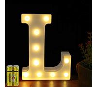 HONPHIER® Lettres Lumineuses Alphabet Lumineux Lampe LED Lettre Lumières Lettre Deco Opérateur à Piles pour Réceptions Partie Mariage Maison Bar Décoration (L)