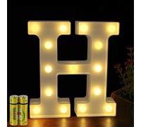HONPHIER® Lettres Lumineuses Alphabet Lumineux Lampe LED Lettre Lumières Lettre Deco Opérateur à Piles pour Réceptions Partie Mariage Maison Bar Décoration (H)