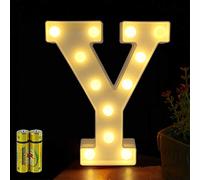 HONPHIER® Lettres Lumineuses Alphabet Lumineux Lampe LED Lettre Lumières Lettre Deco Opérateur à Piles pour Réceptions Partie Mariage Maison Bar Décoration (Y)