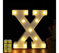 HONPHIER® Lettres Lumineuses Alphabet Lumineux Lampe LED Lettre Lumières Lettre Deco Opérateur à Piles pour Réceptions Partie Mariage Maison Bar Décoration (X)