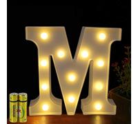 HONPHIER® Lettres Lumineuses Alphabet Lumineux Lampe LED Lettre Lumières Lettre Deco Opérateur à Piles pour Réceptions Partie Mariage Maison Bar Décoration (M)
