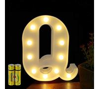 HONPHIER® Lettres Lumineuses Alphabet Lumineux Lampe LED Lettre Lumières Lettre Deco Opérateur à Piles pour Réceptions Partie Mariage Maison Bar Décoration (Q)