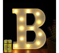 HONPHIER® Lettres Lumineuses Alphabet Lumineux Lampe LED Lettre Lumières Lettre Deco Opérateur à Piles pour Réceptions Partie Mariage Maison Bar Décoration (B)