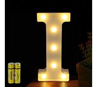 HONPHIER® Lettres Lumineuses Alphabet Lumineux Lampe LED Lettre Lumières Lettre Deco Opérateur à Piles pour Réceptions Partie Mariage Maison Bar Décoration (I)