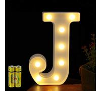 HONPHIER® Lettres Lumineuses Alphabet Lumineux Lampe LED Lettre Lumières Lettre Deco Opérateur à Piles pour Réceptions Partie Mariage Maison Bar Décoration (J)