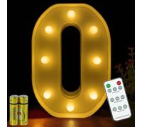 HONPHIER® Lettres Lumineuses Lampe à Lettre Alphabet Lumineux Lampe LED Lettres Télécommande Lumières Lettre Decoration Opérateur à Piles pour Fête Mariage Noël Maison Bar Décoration (O)