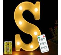 HONPHIER® Lettres Lumineuses Lampe à Lettre Alphabet Lumineux Lampe LED Lettres Télécommande Lumières Lettre Decoration Opérateur à Piles pour Fête Mariage Noël Maison Bar Décoration (S)