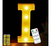 HONPHIER® Lettres Lumineuses Lampe à Lettre Alphabet Lumineux Lampe LED Lettres Télécommande Lumières Lettre Decoration Opérateur à Piles pour Fête Mariage Noël Maison Bar Décoration (I)