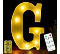 HONPHIER® Lettres Lumineuses Lampe à Lettre Alphabet Lumineux Lampe LED Lettres Télécommande Lumières Lettre Decoration Opérateur à Piles pour Fête Mariage Noël Maison Bar Décoration (G)