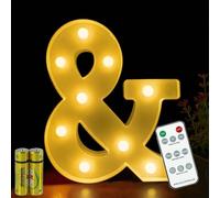HONPHIER® Lettres Lumineuses Lampe à Lettre Alphabet Lumineux Lampe LED Lettres Télécommande Lumières Lettre Decoration Opérateur à Piles pour Fête Mariage Noël Maison Bar Décoration (&)