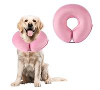 Honprodu Collerette Gonflable pour Chien, Ajustable Collier de Récupération Chat Cône de Cicatrisation pour Chien Collier de Protection pour Anti Lechage & Morsure Après Une Chirurgie (Rose, XL)