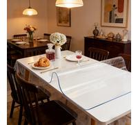 HONQGAO Nappe Rectangulaire 51 x 92 cm Anti-Taches Protection Table Transparent Facile à Nettoyer pour La Maison et La Cuisine, Angle Droit