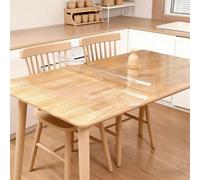HONQGAO Nappe Rectangulaire 92 x 122 cm Imperméable Lavable Protection Table Transparent Facile à Nettoyer pour Maison & Extérieur, Angle Droit