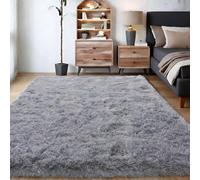 HONQGAO Tapis de Sol 120 x 340 cm Lavable, Antidérapant, Doux, Moderne Tapis Chambre Dessous Antidérapant, Doux Moelleux pour Chambre, Couloir, Salle à Manger, Enfants, Gris Foncé