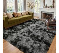 HONQGAO Tapis Salon 130 x 330 cm Antidérapant, Extra Large, Moelleux et Moderne à Poils Longs Dessous Antidérapant - Lavable pour Chambre à Coucher, Salon, Décoration D'Intérieur, Gris Foncé