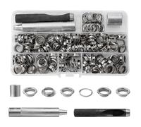 HonQiShiMY 150 Sets Trousse Oillets 10mm Kit Grommets Oeillets en Métal avec 3 Outils Œiillets en Métal Œiillet Couture, œillets de Couture 10mm, Ensembles Oeillets, pour Toile, Chaussures, Vêtements