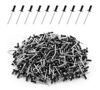 HonQiShiMY 160 Pièces Ensemble de rivets aveugles en aluminium 4.8x16mm, rivets Alu/Acier, rivets à tête plate pour métal, bois et plastique,Assortiment de Rivet Pop pour Métal, Bois, Plastique