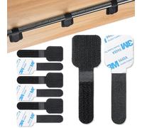 HonQiShiMY Lot de 60 sangles auto-adhésives, Gestion des Câbles Sous Le Bureau, Réglable Cable Management Attache,crochet et boucle autocollantes, pour organiseur de fils TV,PC,ordinateur portable