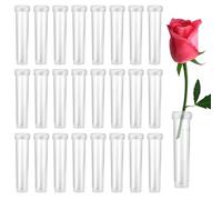 HONQX Lot de 100 tubes à essai pour fleurs - Tubes à essai en plastique avec couvercles - 7,2 x 1,8 cm
