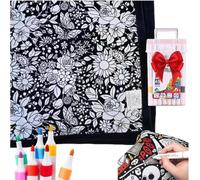 Honrue Couverture à Colorier à Faire Soi,Couverture a Colorier Adulte, Plaid a Colorier, Réutilisable, Lavable, Couvertures à Coloriers pour Famille Ami Cadeau pour Anniversaire Noël(C)