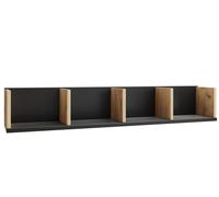 Honsa bibliothèque accroché au mur 4 tablettes noir, chêneReproduction.