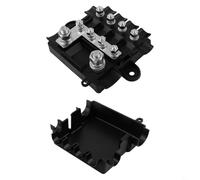 Honseadek 1 boîte à fusibles, boîte à fusibles de distribution d'alimentation, pour fusibles Mega et MIDI, pour Midi 12 V et 24 V, comprend un trou de montage de 6 mm, 500 A pour les fusibles Mega et