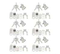 Honseadek 1 kit de rechange pour serrure de boîte aux lettres, compatible avec L-1172C, cylindre en alliage de zinc, comprend 3 clés identiques, 5 onglets de verrouillage, écrou (6 ensembles)