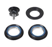 Honseadek 44 mm pour casque de vélo - Double roulement intégré - En alliage d'aluminium - Sans filetage - Pour tube droit, tube de direction - Composants de cyclisme (noir)