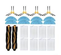 Honseadek Abir N600 Kit de pièces de rechange pour aspirateur robot avec brosses principales, filtres latéraux X8 et serpillères X6 avec brosses de rechange Abir