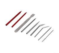 Honseadek Aiguilles à lacer en acier inoxydable avec outil de lissage pour la fabrication de bracelets, le tissage du cuir (costume rouge)