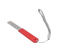 Honseadek Aiguiseur d'hameçon avec porte-clés pour la pêche en plein air, lime de 6,4 cm pour hameçons, ciseaux et coupe-ongles, compact et portable, noir/rouge (rouge)