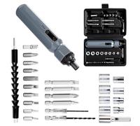 Honseadek AllinOne Tournevis électrique portable sans fil et mini perceuse avec contrôle de vitesse et ensemble complet d'embouts pour les tâches domestiques et électroniques