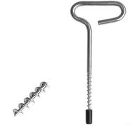 Honseadek Ancrages de pêche sur glace avec foret en spirale, clous à glace en acier trempé pour stabilisation de tente, piquets de tente en métal pour neige, camping d'hiver (B)