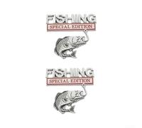 Honseadek Badge en métal édition spéciale pêche | 82 x 72 mm, finition chromée en alliage de zinc de qualité, pour extérieur arrière de camion, SUV, résistant aux intempéries