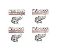 Honseadek Badge en métal édition spéciale pêche | 82 x 72 mm, finition chromée en alliage de zinc de qualité, pour extérieur arrière de camion, SUV, résistant aux intempéries
