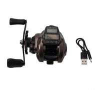Honseadek Baitcasting numérique avec système d'engrenage 631 - Rapport de pêche - Grand écran LCD rétroéclairé - Compteur de ligne magnétique - Bobine de frein magnétique 51 en acier inoxydable Beari