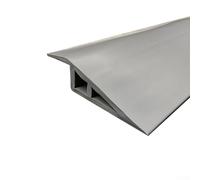 Honseadek Bande de transition de sol pour bordure de moquette et stratifié, bordure de sol en PVC avec écart de 10 mm, profil de transition de seuil, 1 m, gris (noir)