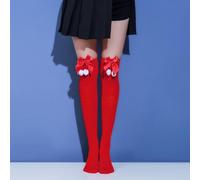 Honseadek Bas de cuisse amusants et tendance avec motif à rayures diagonales de Noël, complément parfait à votre garde-robe (rouge B)