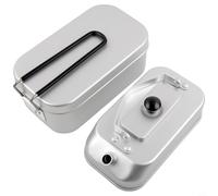 Honseadek Batterie de cuisine de camping 2 en 1, boîte à déjeuner en aluminium avec capacité de 800 ml et bouilloire de 300 ml, récipient alimentaire compact et léger pour la randonnée, la randonnée